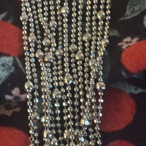 NEW Italian Sterling Silver 6 Strand Bead Necklace - Picture 6 of 6